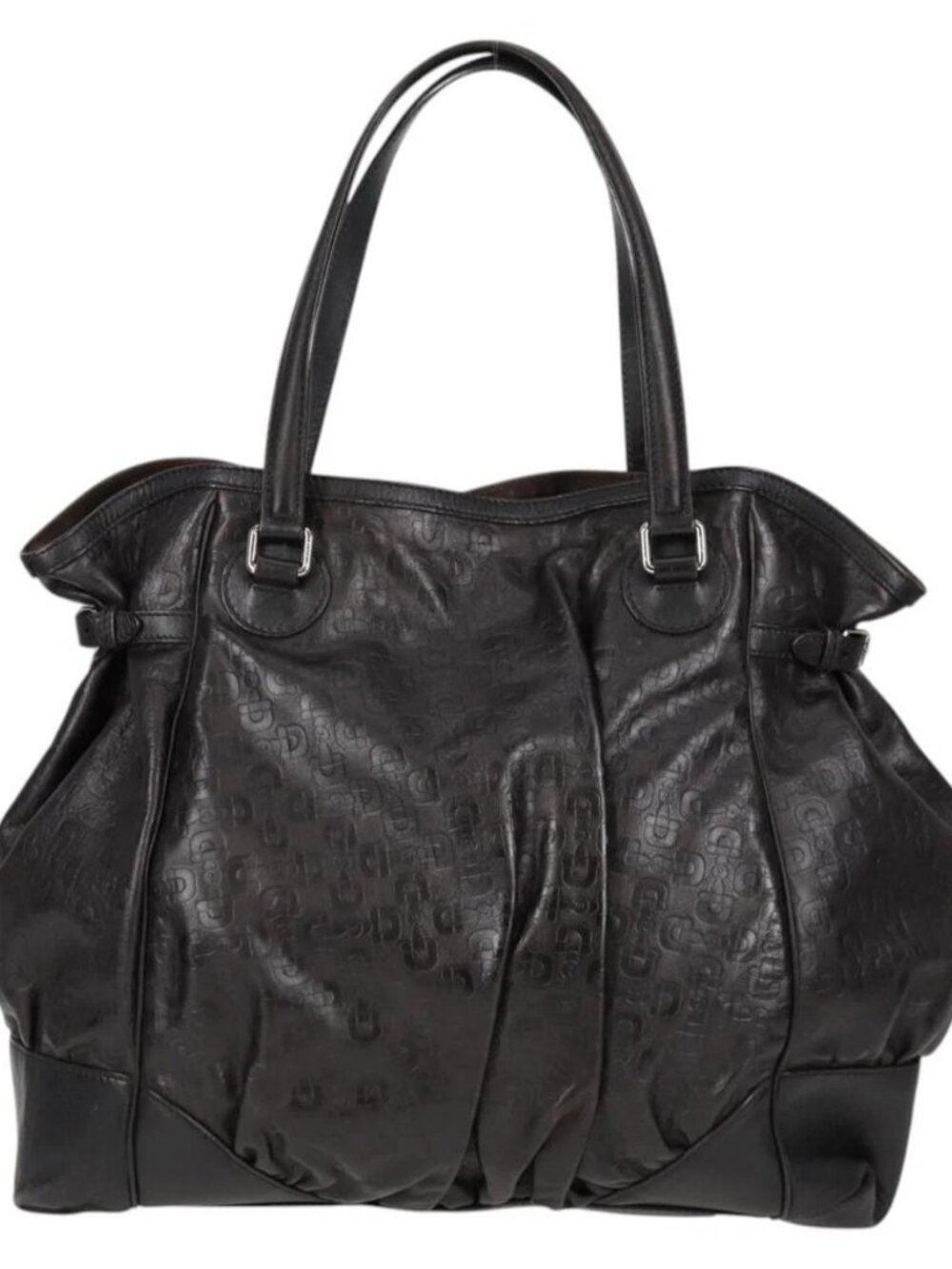 GUCCI Shoulder Bag Leather Black Silver - Picture 3 of 16